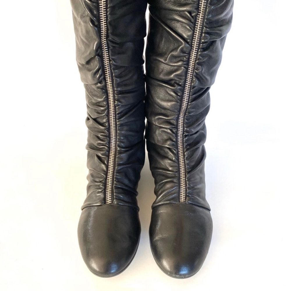 Giuseppe Zanotti Genuine Leather OTK Ruched Front Zipper Closure Boots - Picture 5 of 16